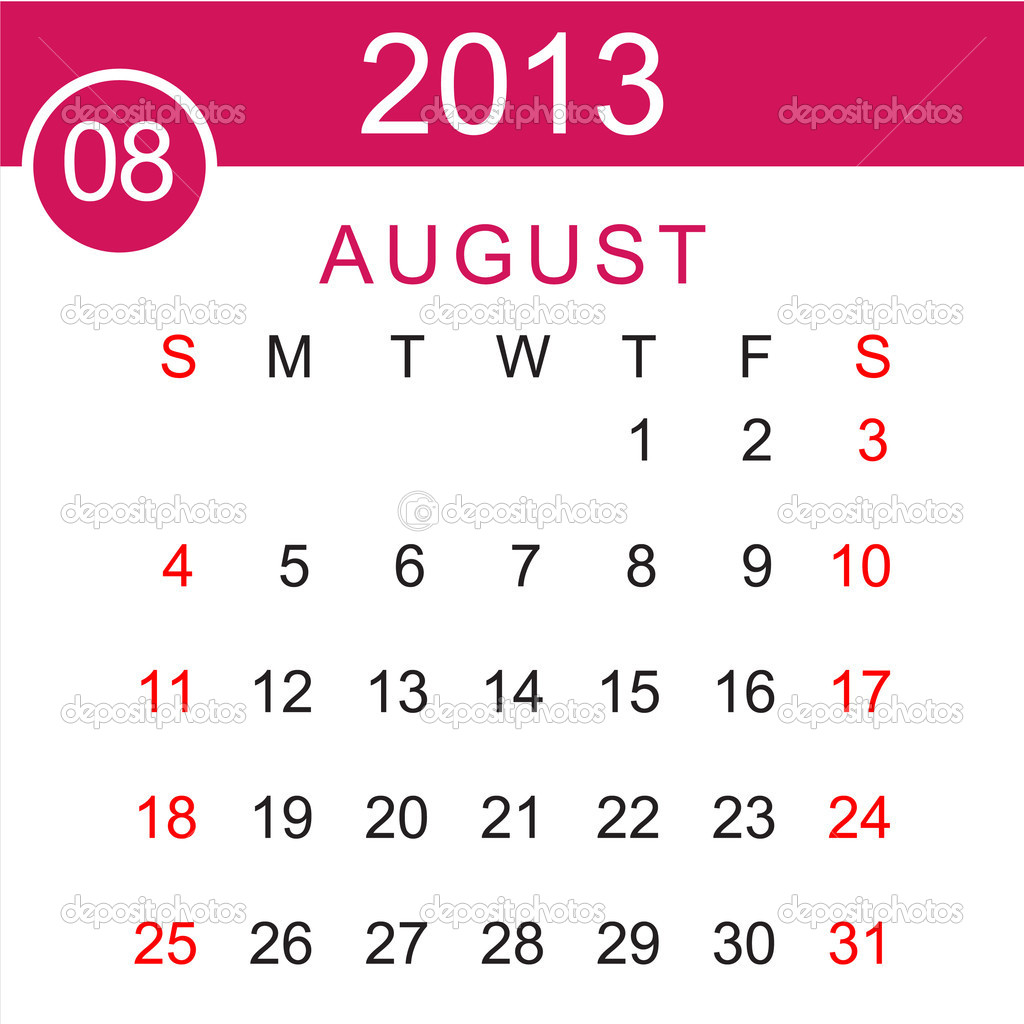 August 2013 Calendar