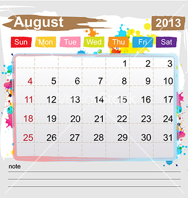 August 2013 Calendar