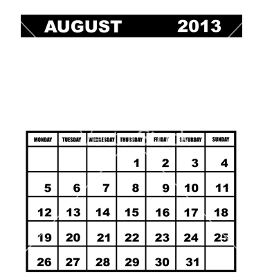 August 2013 Calendar