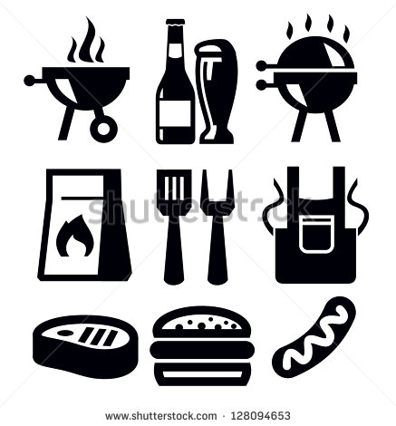 BBQ Clip Art Black and White Beach