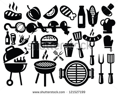 BBQ Ribs Clip Art Black and White