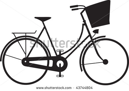 Bicycle with Basket Silhouette