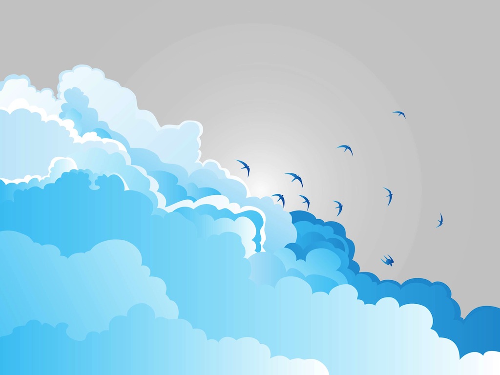 Bird and Cloud Clip Art