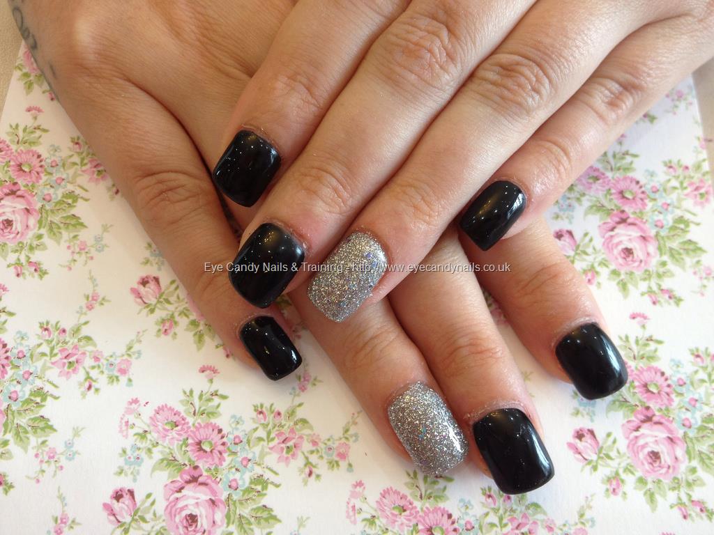 Black and Silver Acrylic Nails