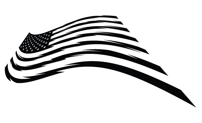 Black and White American Flag Vector