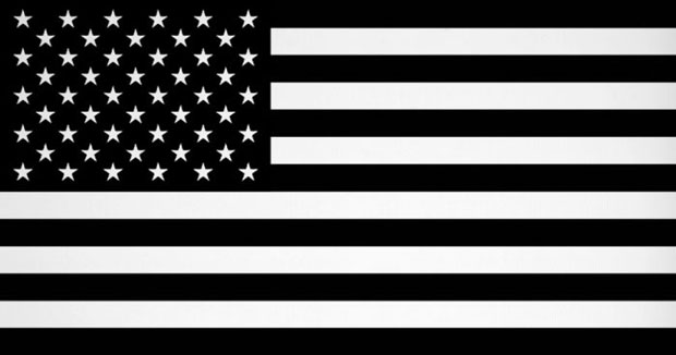 Black and White American Flag