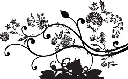 Black and White Floral Vector Graphics