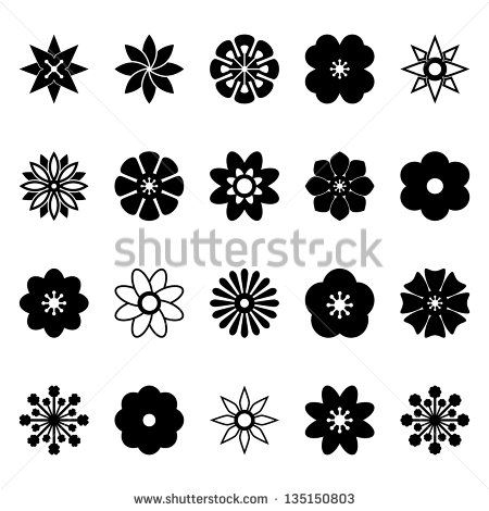 Black and White Flower Vector