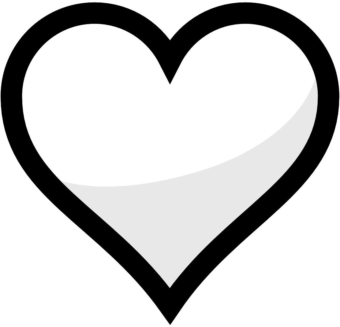 Black and White Heart Clip Art