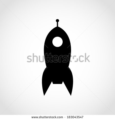 Black and White Vector Rocket