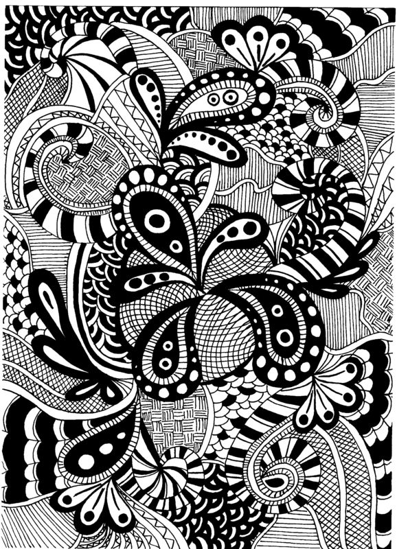 Black and White Zentangle Patterns