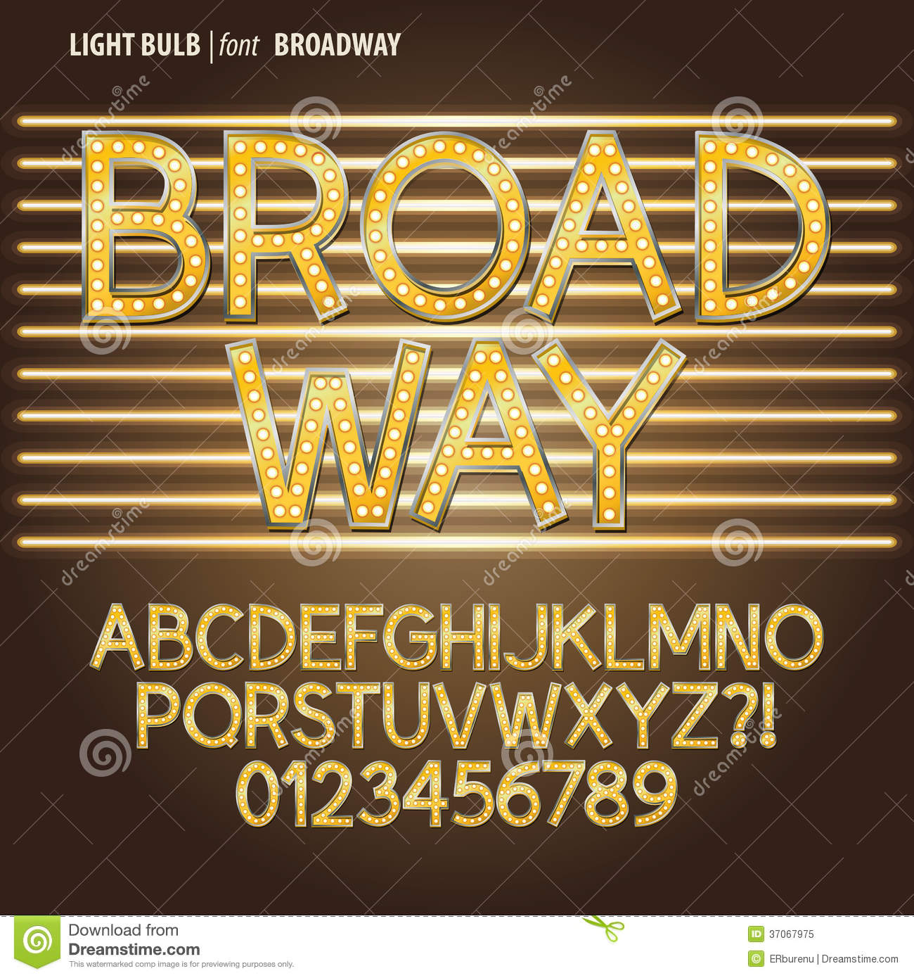 Broadway Light Bulb Font