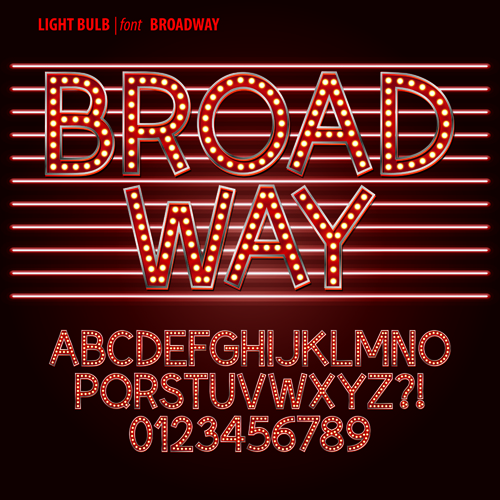 Broadway Light Bulb Letter Font