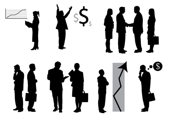 Business People Silhouette Vector