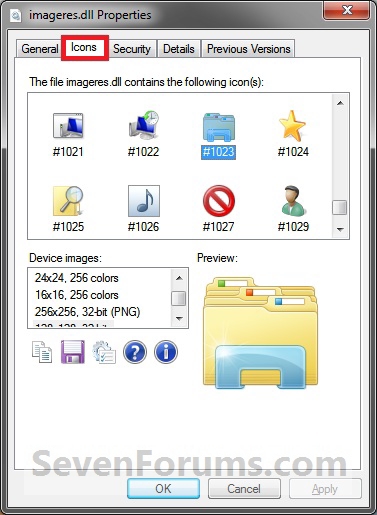 Change Default Icons Windows 7