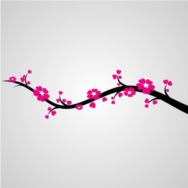 Cherry Blossoms Branch Vector Graphics
