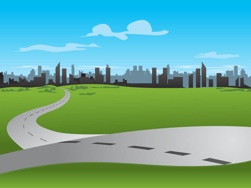 City Road Vector Clip Art City Road Vector Clip Art