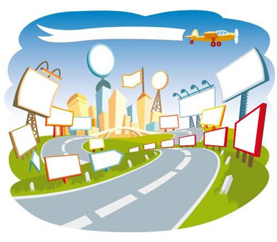 City Road Vector Clip Art