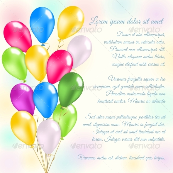 Colorful Balloon Invitation