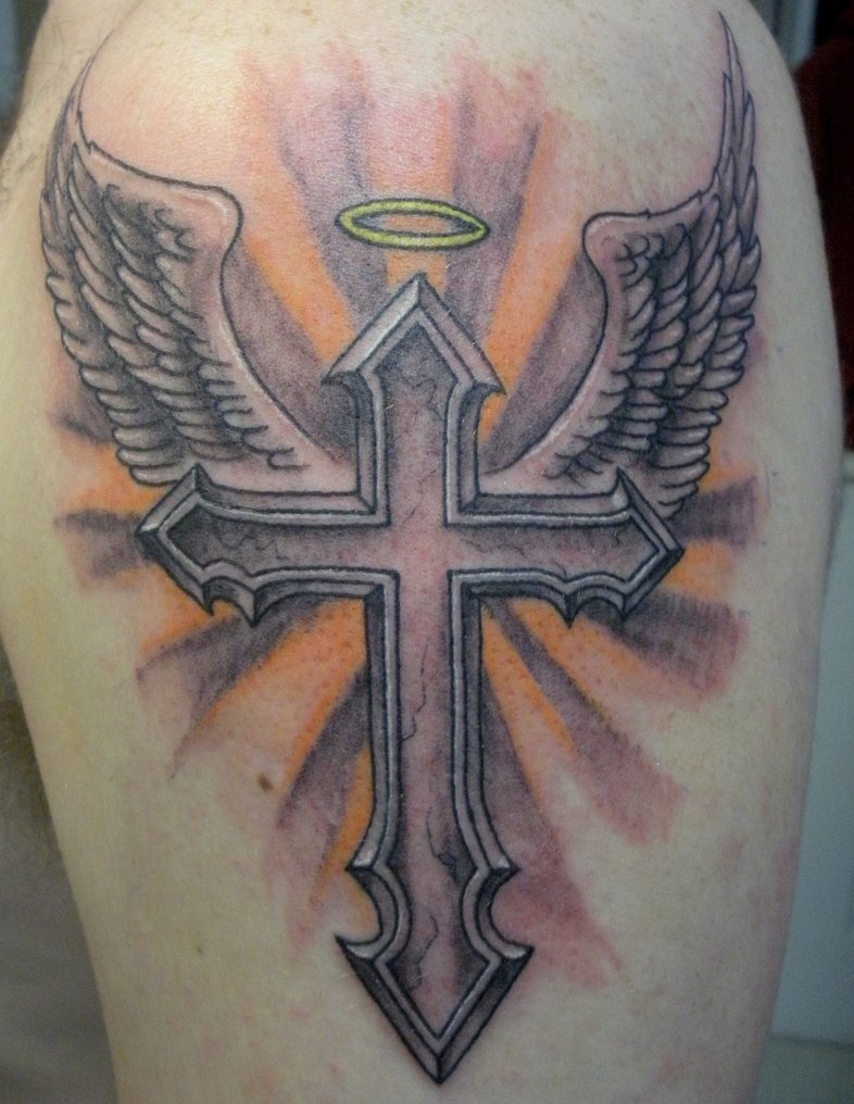 Cross Tattoo On Shoulder