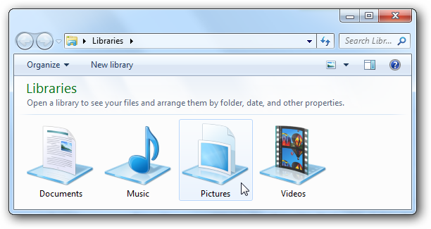 Custom Library Icons Windows 7