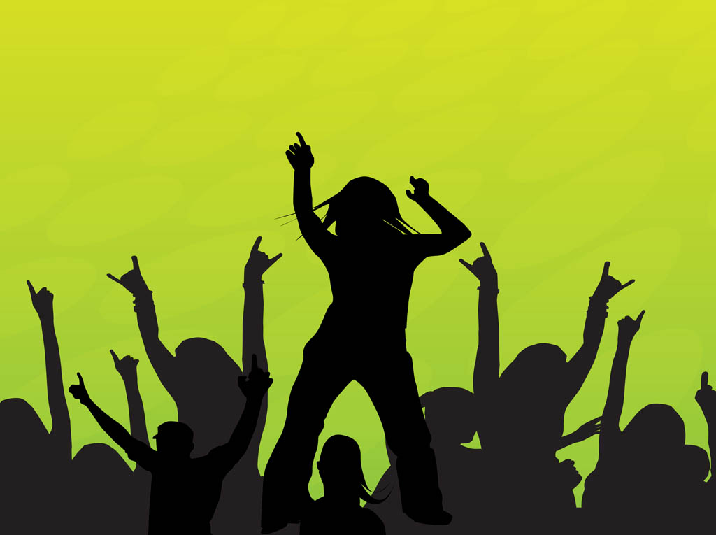 Dancing People Silhouette Vector Free