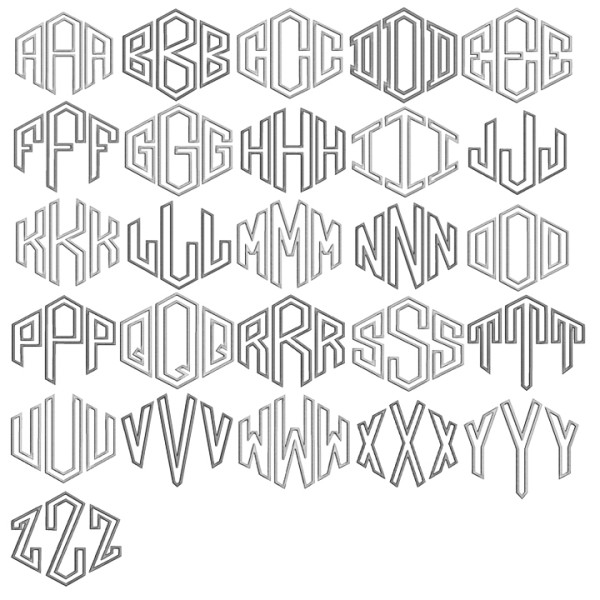 Diamond Applique Monogram Font