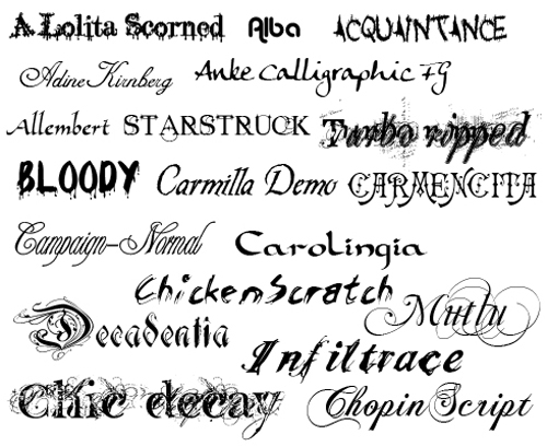 Different Tattoo Styles Fonts