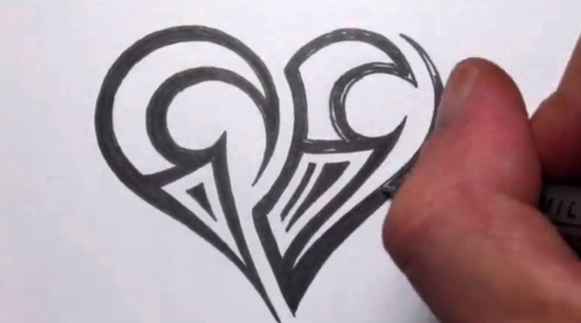 Easy Tribal Heart Designs Drawings