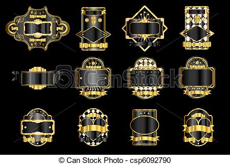 Fancy Vector Gold Label Fancy Vector Gold Label