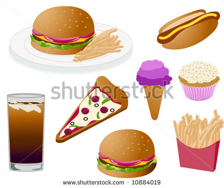 Fast Food Icons Vector Stock