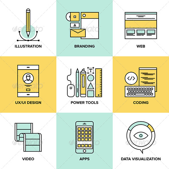 Flat Design Modern Vector Illustration Icons Set Of Web Development