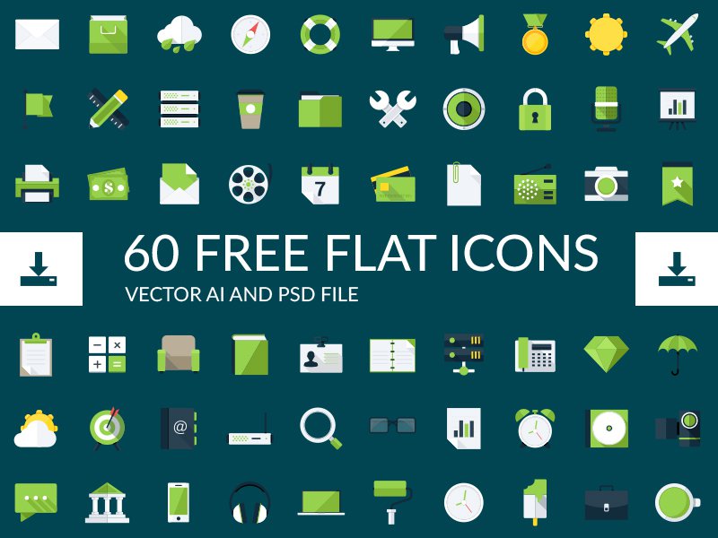 Flat Icons Vector Free