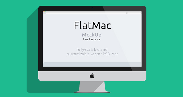 Flat iMac Mockup Vector