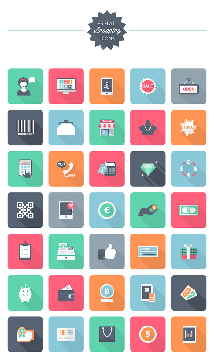 Flat Shopping Icons Free