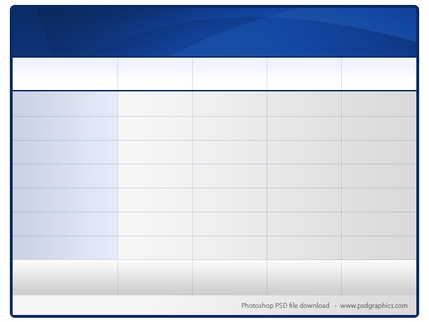 Free Blank Table Templates