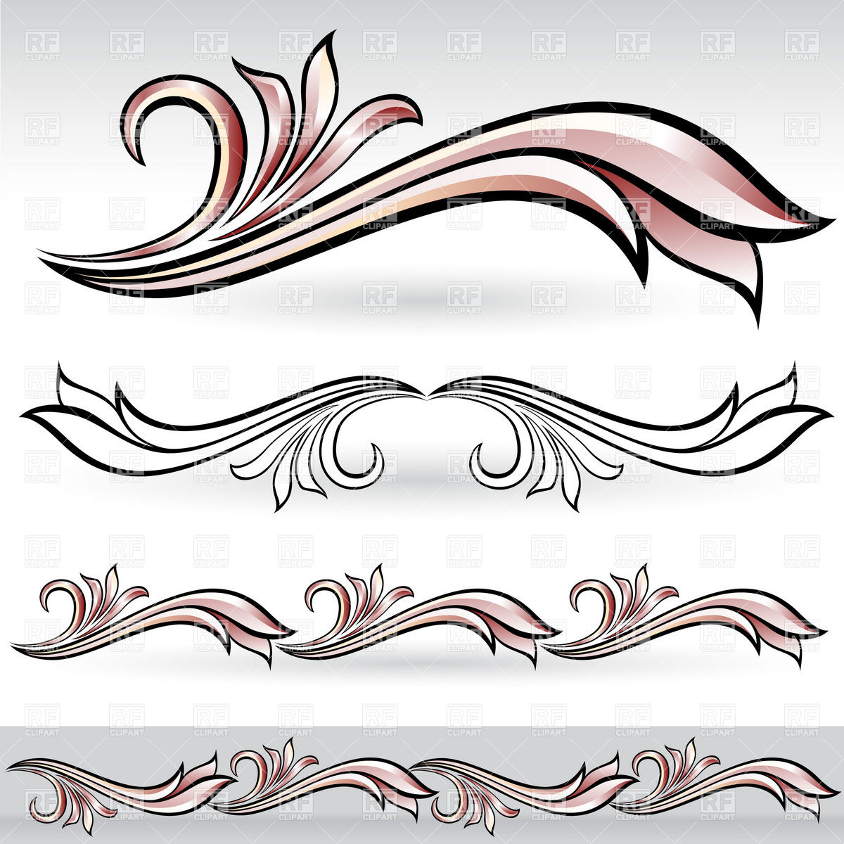 7 Decorative Design Elements Vector Images