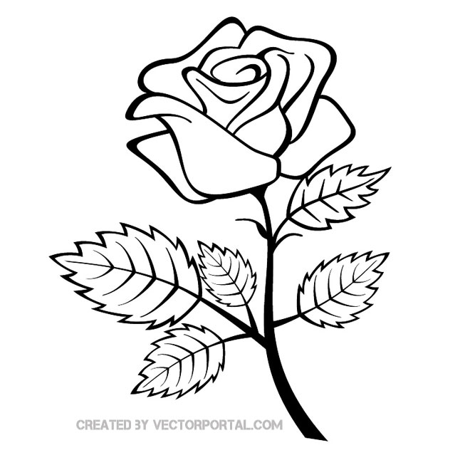 Free Rose Outline Vectors