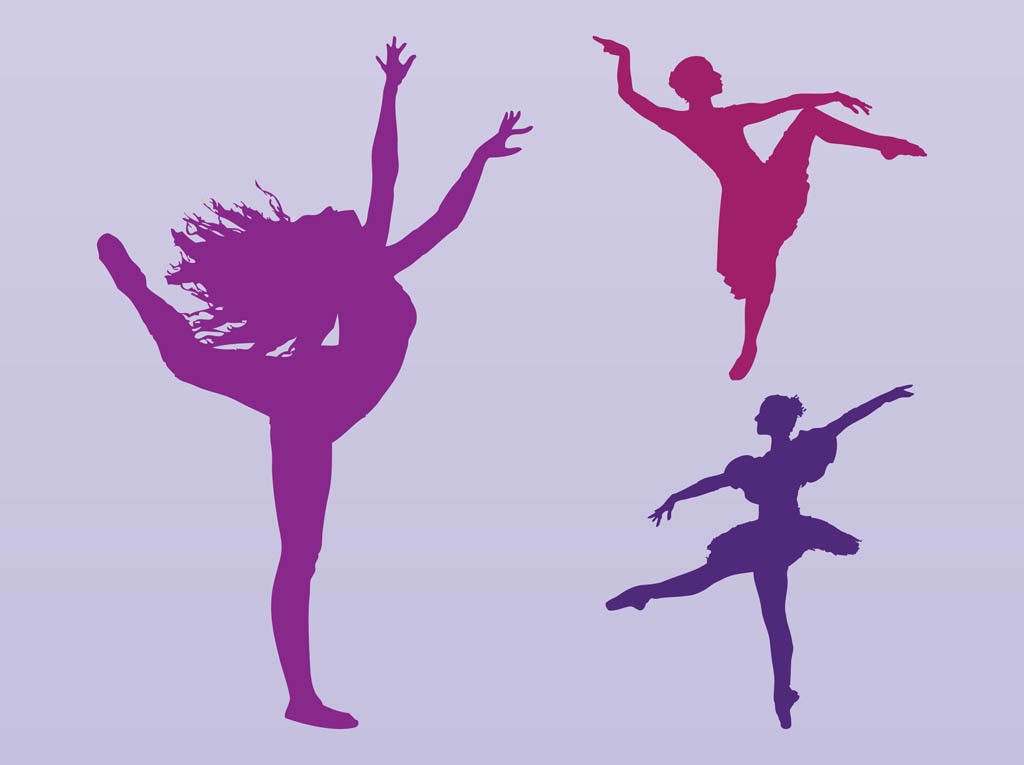 Free Vector Silhouettes Girls Dancing