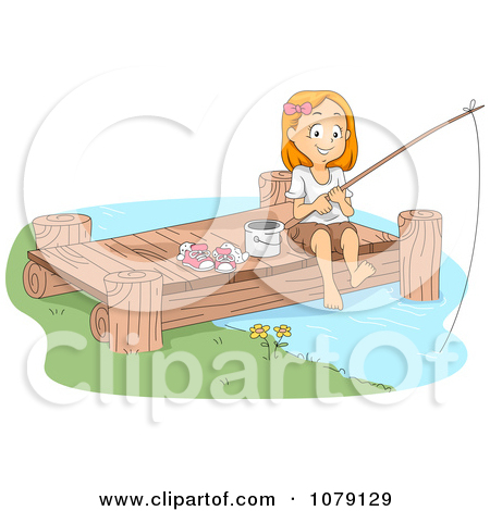 Girl Fishing Clip Art