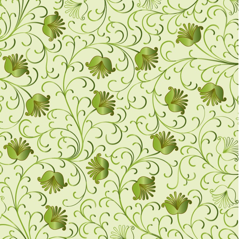 Green Floral Vector Free