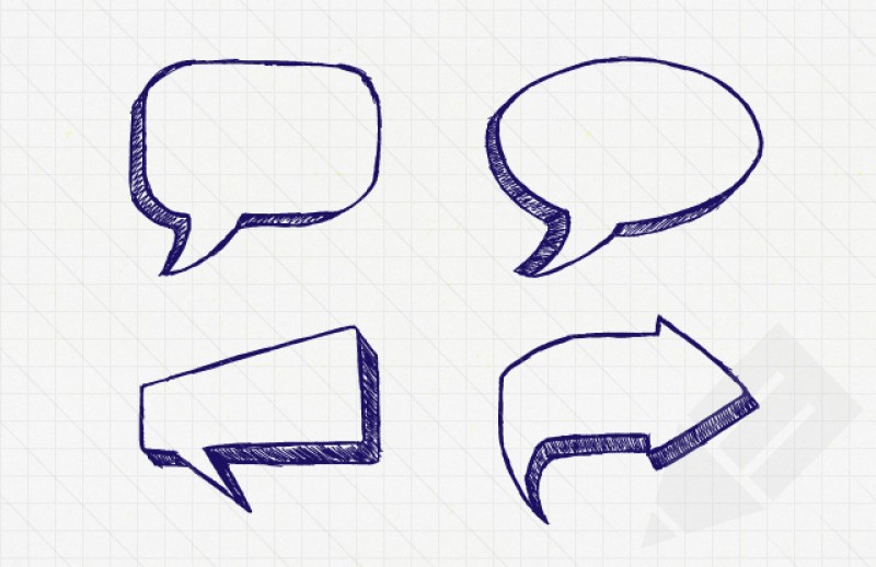 15 Icon With Hand Drawn Speech Bubbles Images