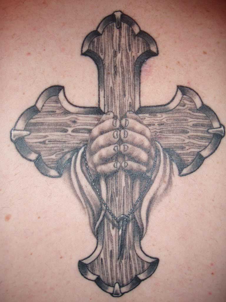 Hands with Cross Tattoo