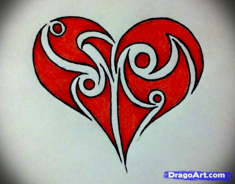 How to Draw Tribal Hearts