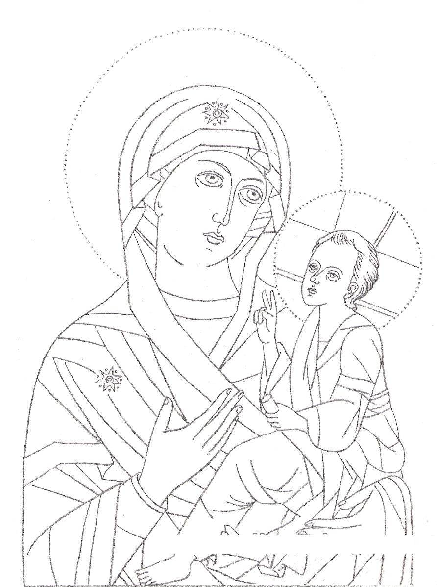 Icon Mary Coloring Page