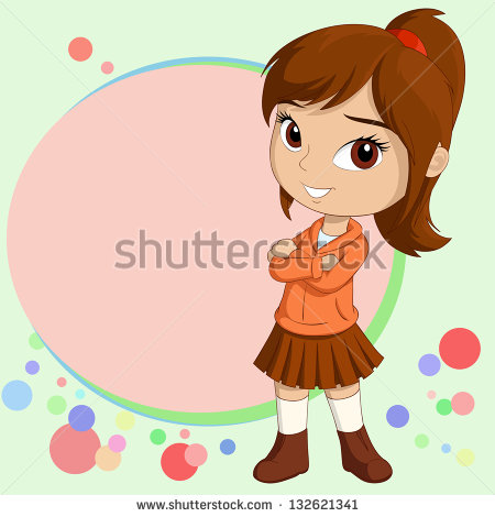 Illustration of a Cute Little Girl Smiling