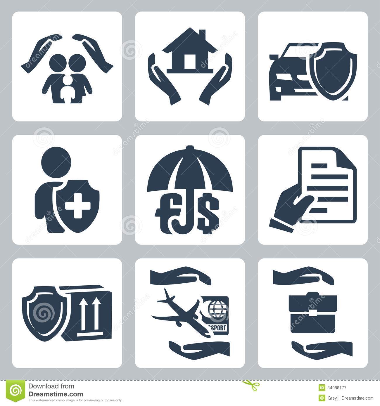 Insurance Policy Icon Vectors