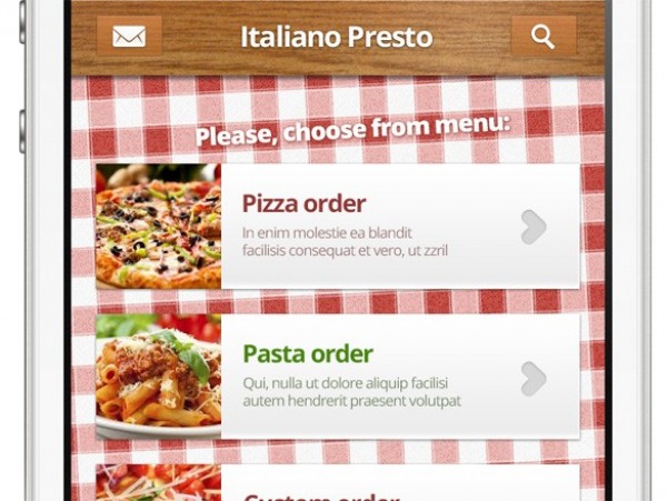 Italian Restaurant Menu Design Website