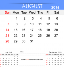July 2016 Calendar Printable Free