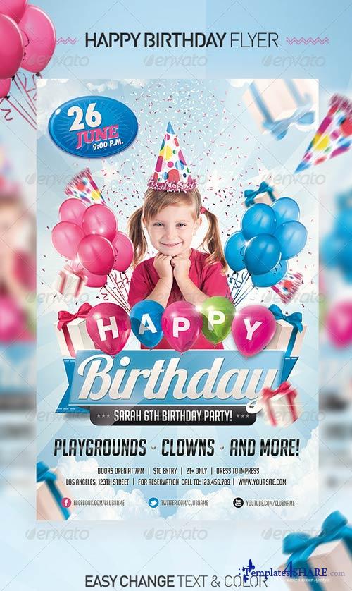 Kids Birthday Party Flyer Template Free